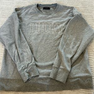 Lucky Brand Sueded Terry Crew Gray XL